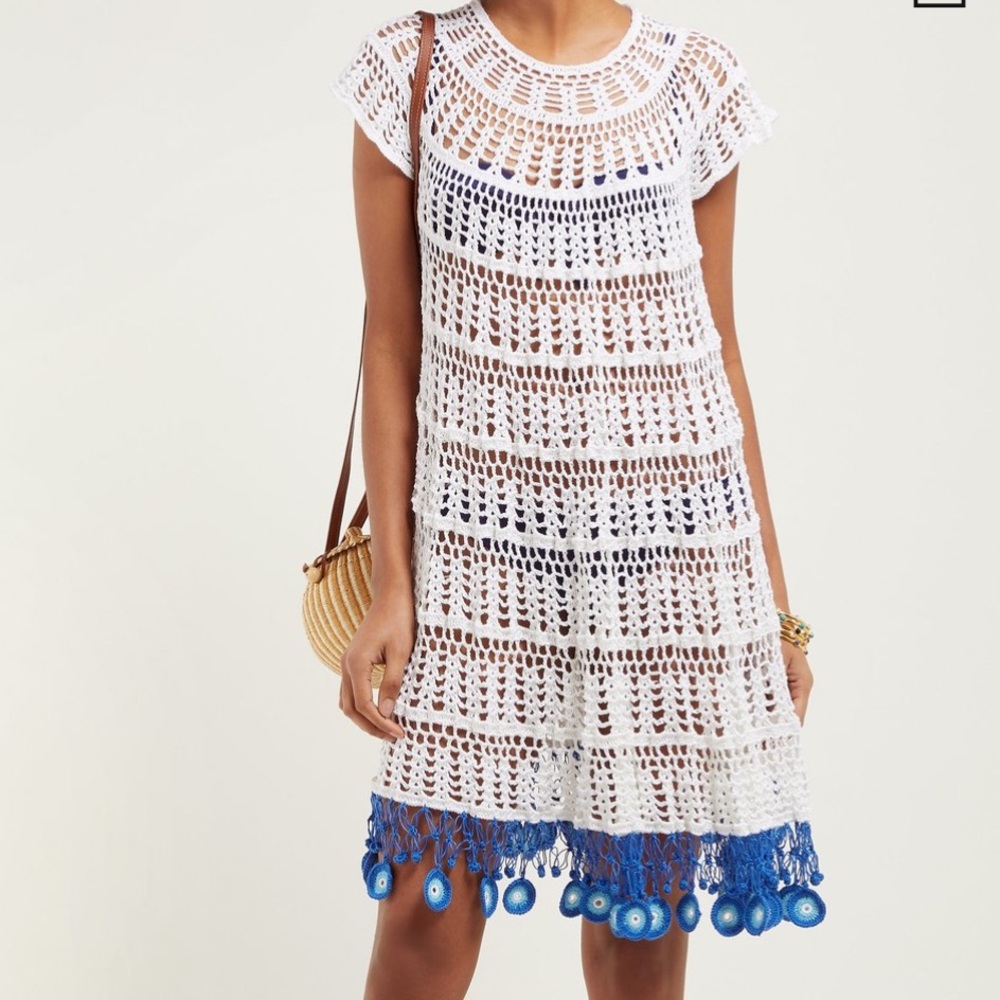 Cotton-crochet mini dress cover up - My Beachy Side - ONE SIZE
